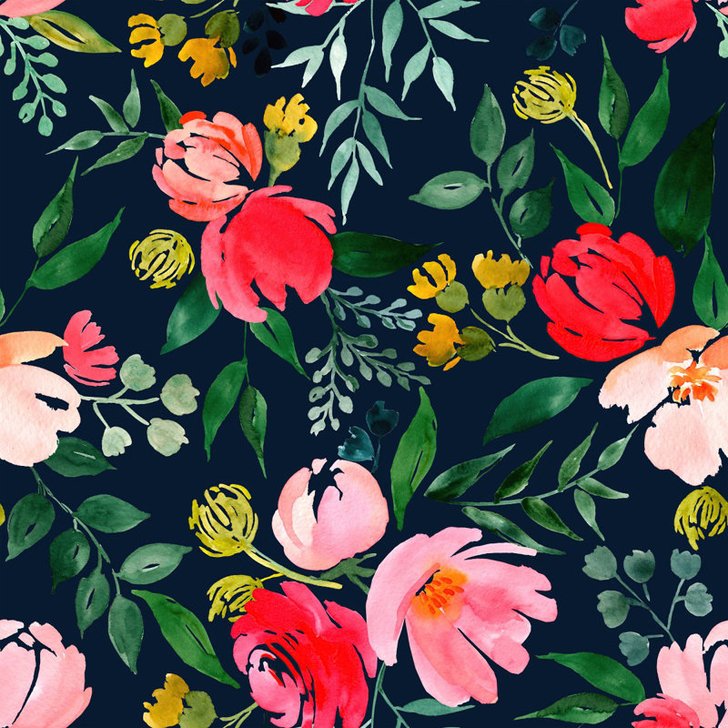Floral Wall Mural, 0.84' W x 8.34' L