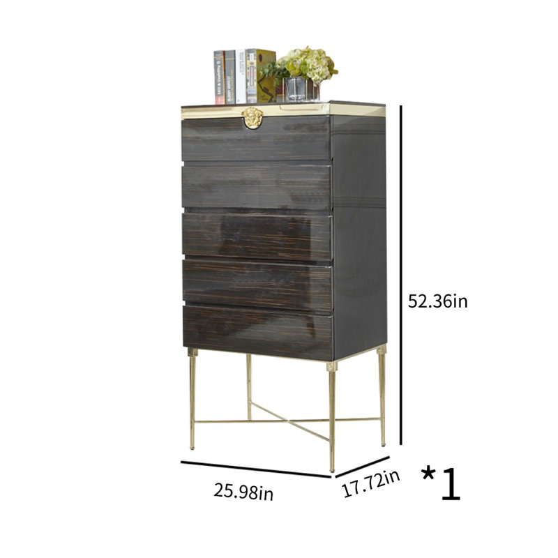 Commode d'appoint Gold Wire Ebony
