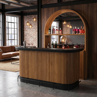 Bar à cocktail de 84 po avec repose-pieds et barre arrière Prohibition Series de Prohibition Series