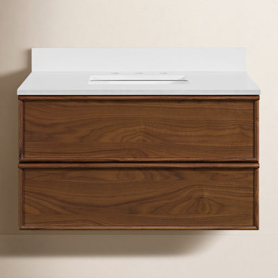 Collins 36" Bathroom Vanity In Natural Walnut