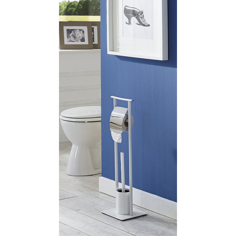 Free-Standing Toilet Roll & Brush Holder