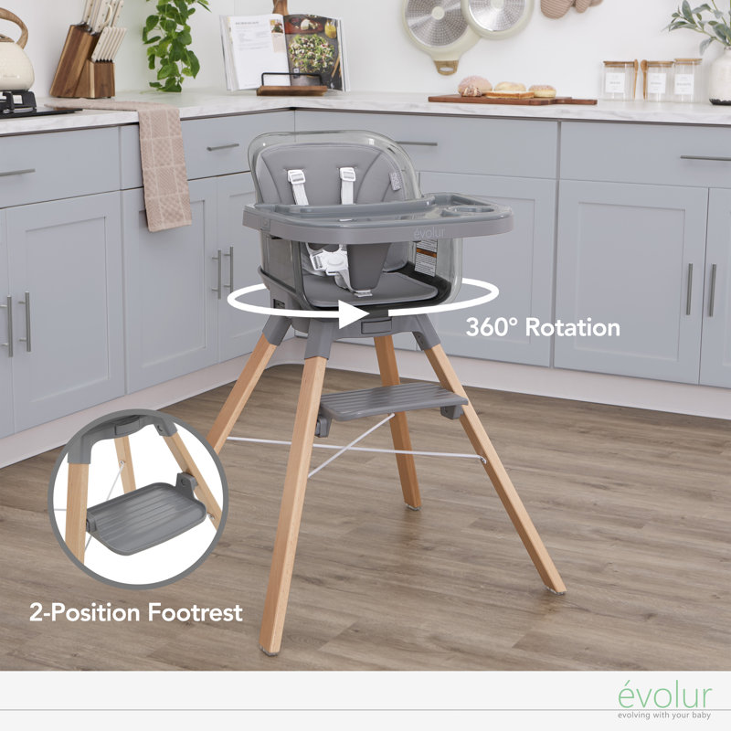 Evolur 360° Bloom Highchair, Storm Gray