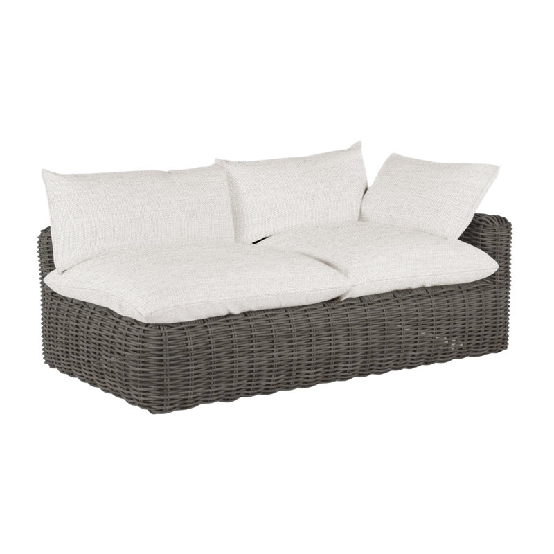 Causeuse Montecito, Pas de soudure, Lin neige, Gris ardoise