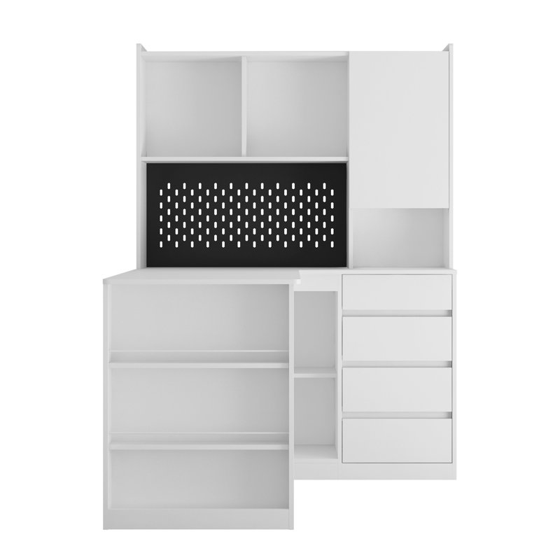 Bureau en L avec chargeur (sans les chaises de bureau)