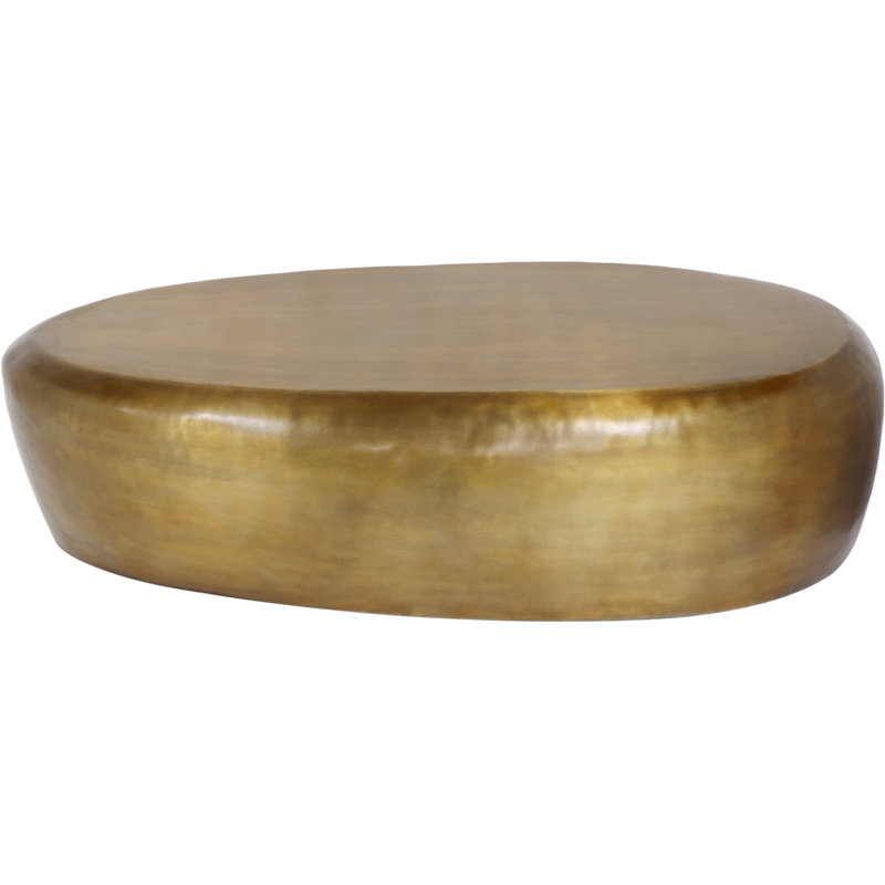 Keelby Aluminum Coffee Table, 14.5" H x 54" L x 28" W, Gold