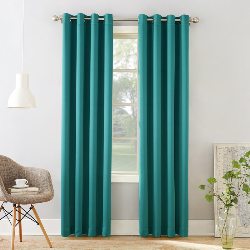 Thermal Energy Saving Grommet Curtain Panel - Basics by Wayfair™, Marine, 40" W x 95" L