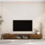 Meuble télé moderne en bois avec lumières DEL et espace de rangement pour la chambre à coucher du salon