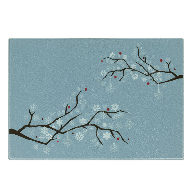 Planche à découper en verre trempé Ambesonne Snowy Trees