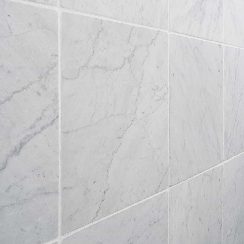 Avanti 12x12 Tumbled Marble Tile, Carrara White