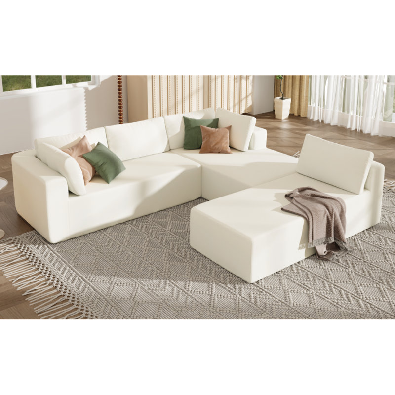 Canapé modulaire moderne Moderne Sofau, Beige