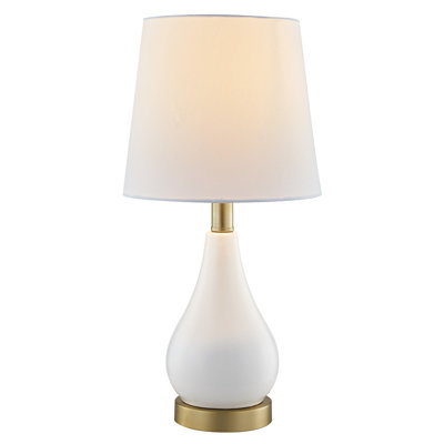 Conyers 18" Modern Ceramic Table Lamp Set with USB Ports and Polished Antique Bronze Base
