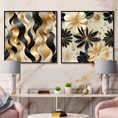 Monreal - Abstract Botanicals Square Collage Set Of 2