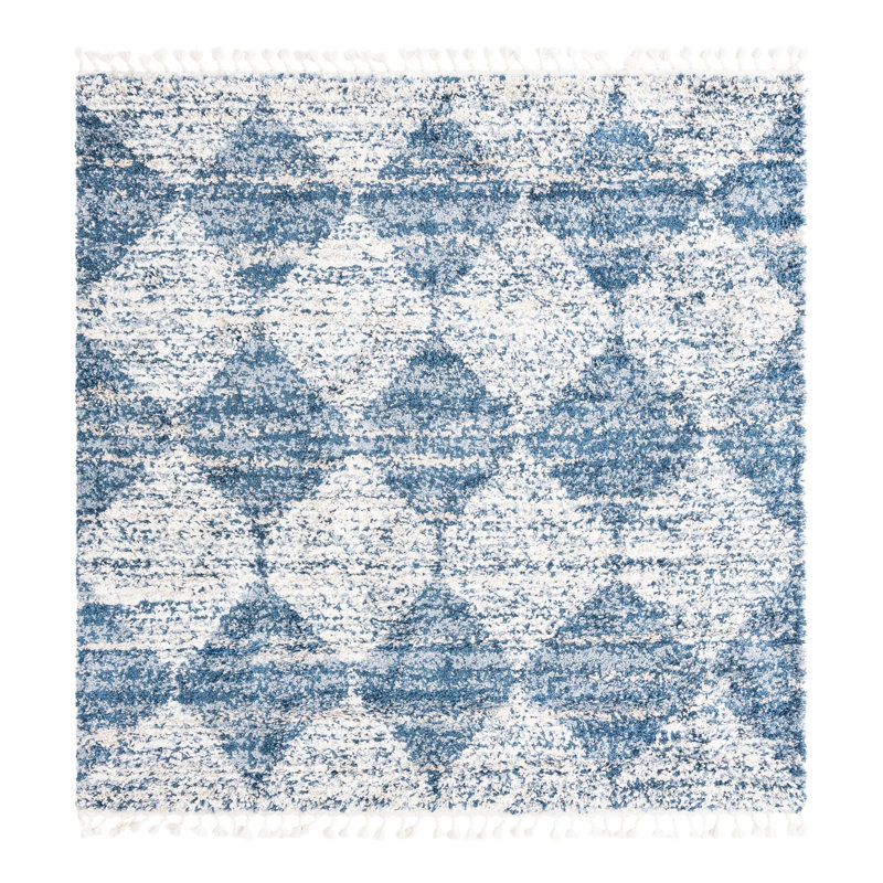 Serenity Shag Geometric Indoor Rug, Square 7'10"