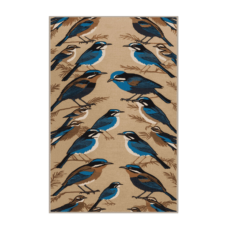  Tapis lavable superbe fée des oiseaux, Rectangulaire 2 pi x 3 pi