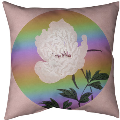 Japanese Flower Painting Throw Pillow Cover