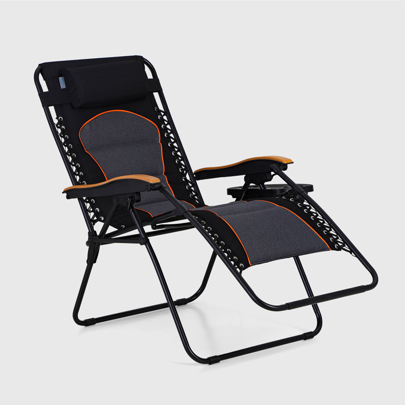 Naihomy Folding Recliner Chair with Cushions, Black/Gray
