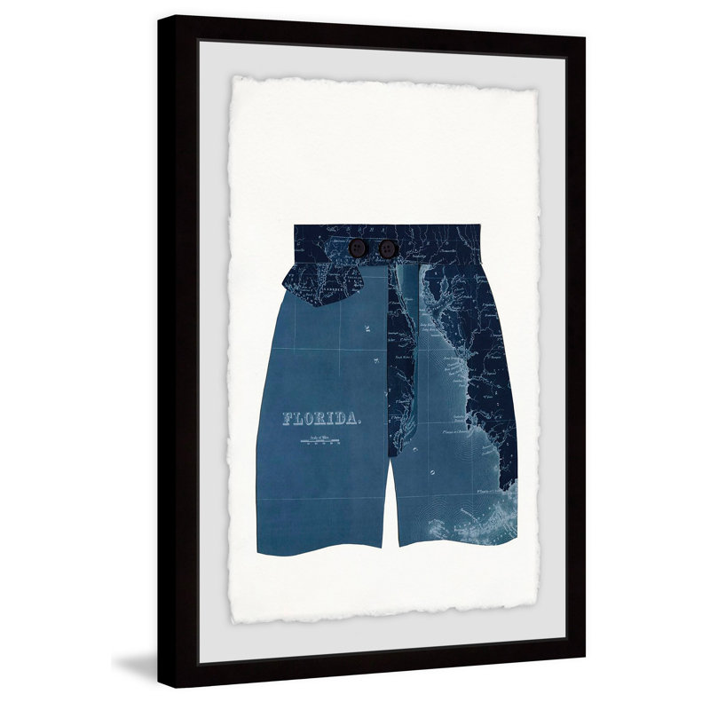 « marine shorts », impression encadrée, H 36 po x l 24 po x P 1,5 po