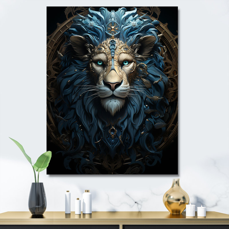 Lions Nocturnal Watch II - impression, H 20 po x l 12 po x P 1 po, Toile tendue