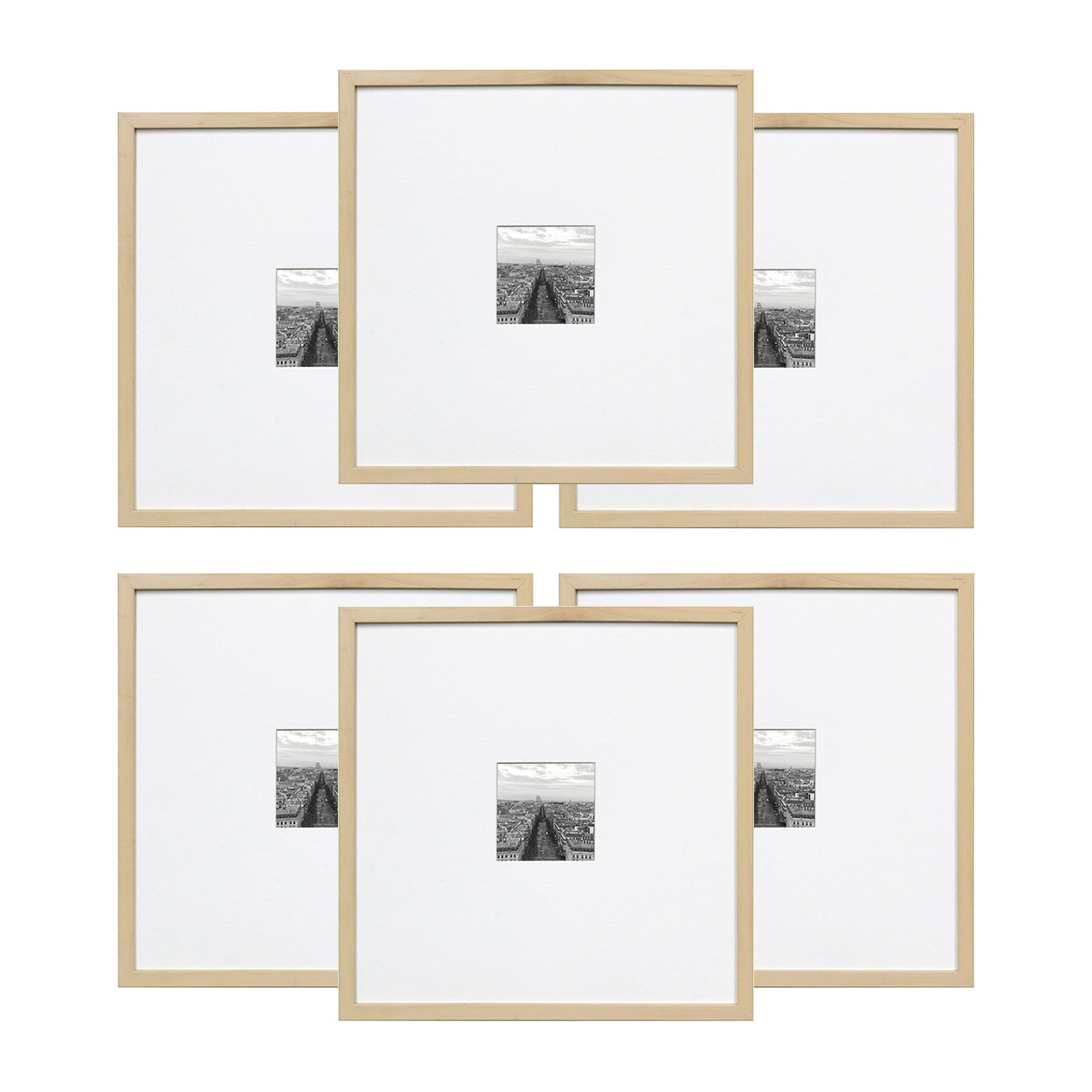 Adie Gallery Wall Wood Frame Set (Set of 6) - Maple Stain (picture size 4x6)