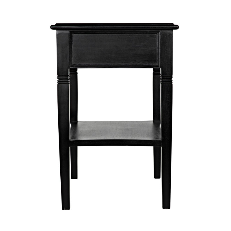 Oxford Solid Wood End Table, Hand Rubbed Black