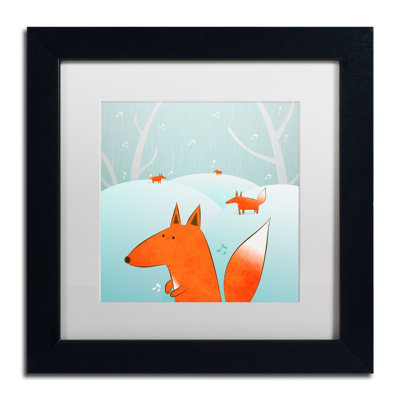 "winter foxes" par carla martell, art encadré