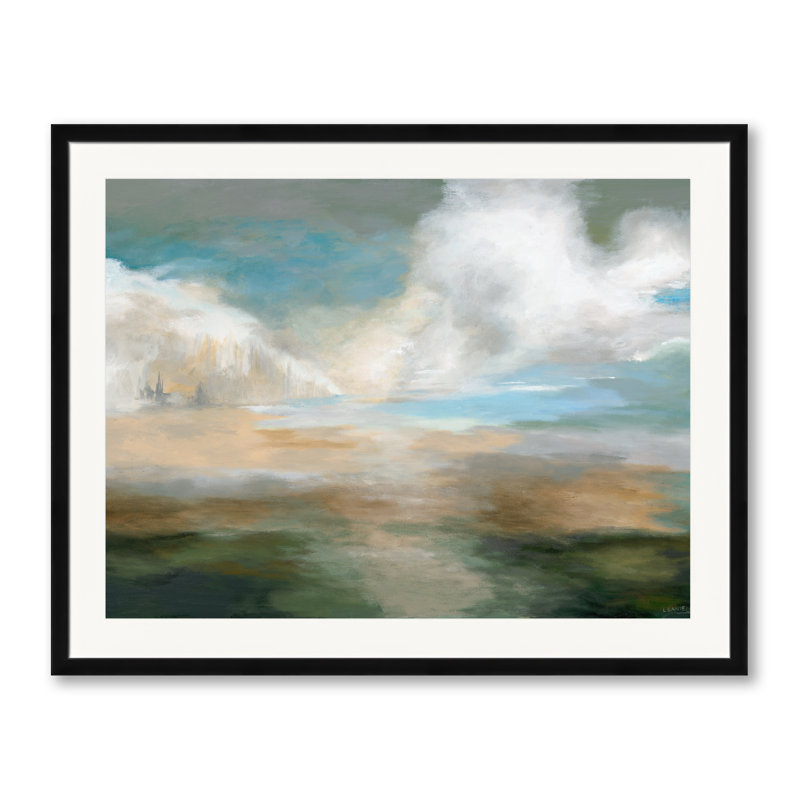 Cloudy Pastures Print by Lisa Daniels, Black Framed Paper, 24" H x 30" W
