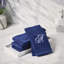 Ensemble de 4 serviettes monogrammées bleu marine - brodées blanches-108936631