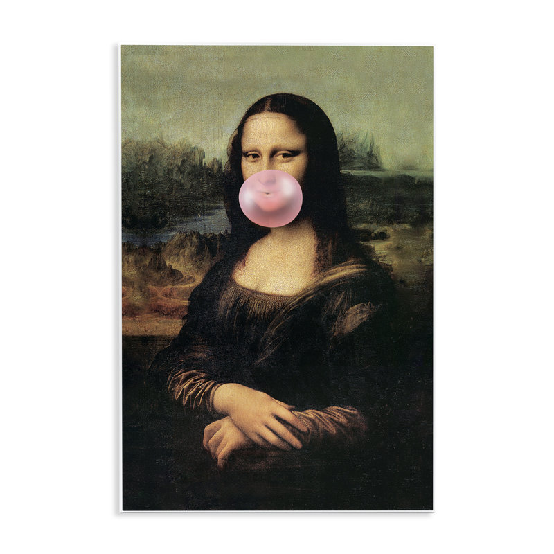 Art mural Mona Lisa & Bubblegum par Reinders, H 19 po x l 13 po