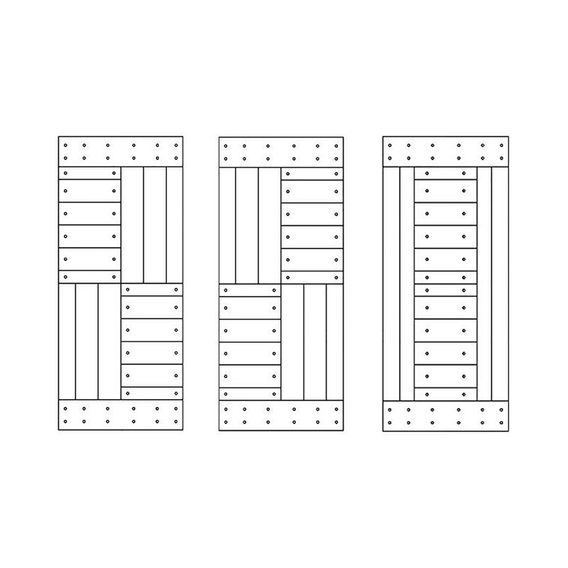 Aged Barrel Pine Paneled Sliding Barn Door with Hardware Kit