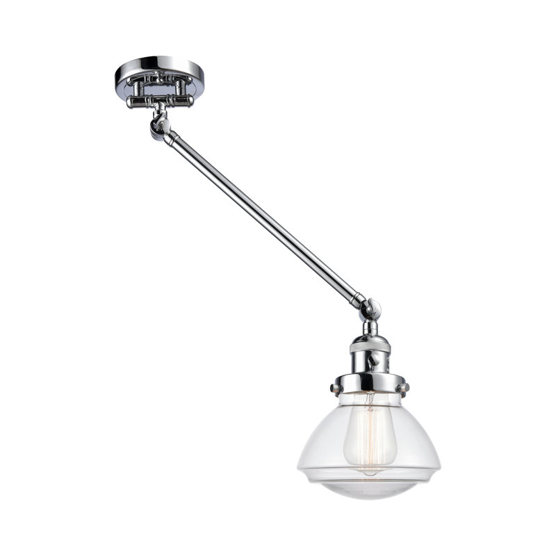 Lampe murale avec bras pivotant 1 lumière Chesterville, Incandescent, Transparent, Chrome poli
