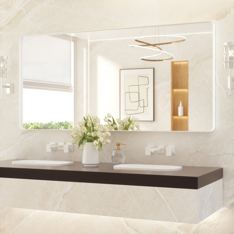 Aluminium Mirror, 30" x 36", Matte Black, Rectangle