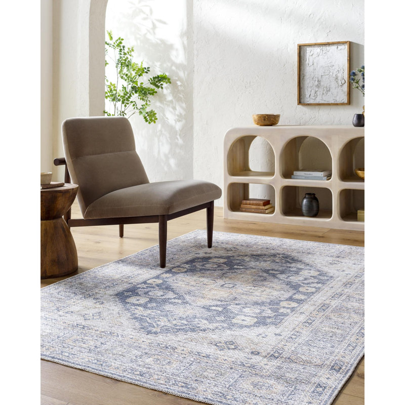 Vivir x Livabliss Lorelai Silver Machine Washable Area Rug, Rectangle 6'7" x 9'