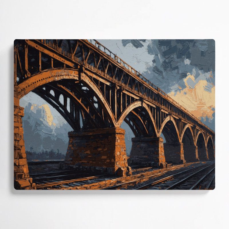 Illustration de pont en métal transport, H 11 po x l 14 po