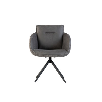 Ervine 48cm H Upholstered Metal Armchair in Grey