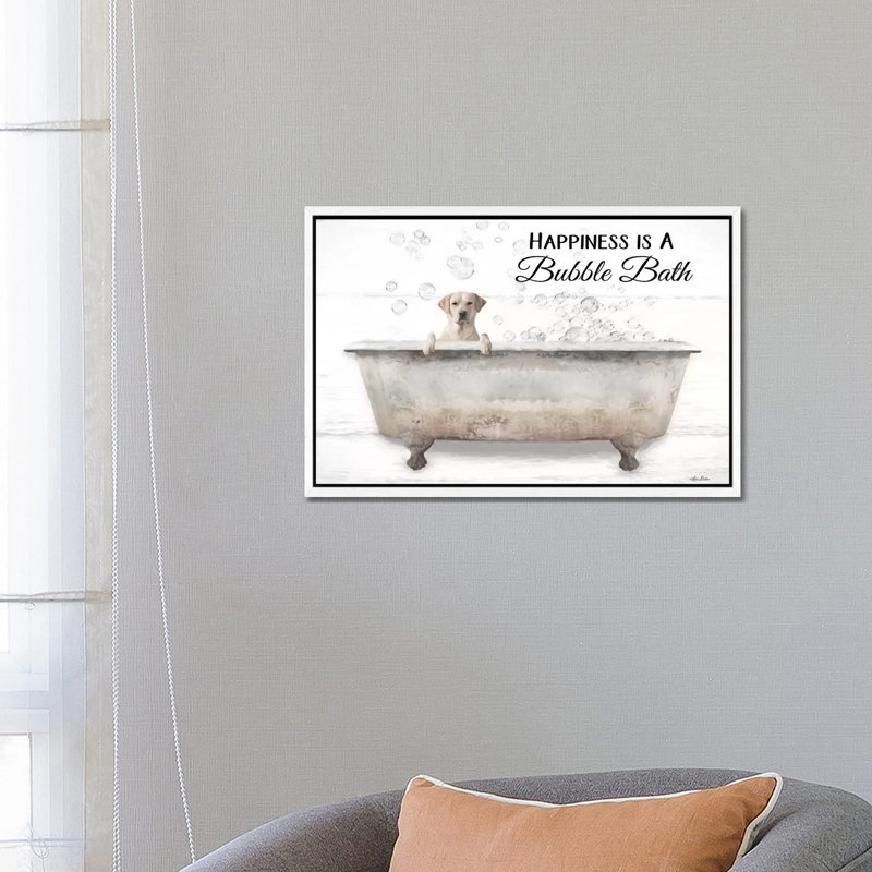 Bubble Bath by Lori Deiter - Print on Canvas, 45.72cm H x 66.04cm W x 3.81cm D, White Framed