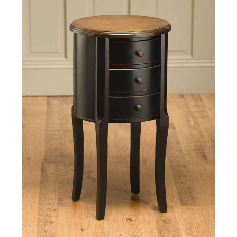 End Table, Distressed Black