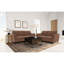 Rust Upholstered Featuring Curved Arms And Attached Seat For A Sophisticated Look Retro - Style With Upholstery, Graceful Arms, Pillow Back Relaxing Seating Atmosphere