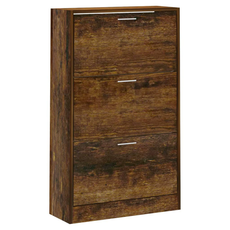 9 Pair Flip Down Shoe Storage, Rustic Brown