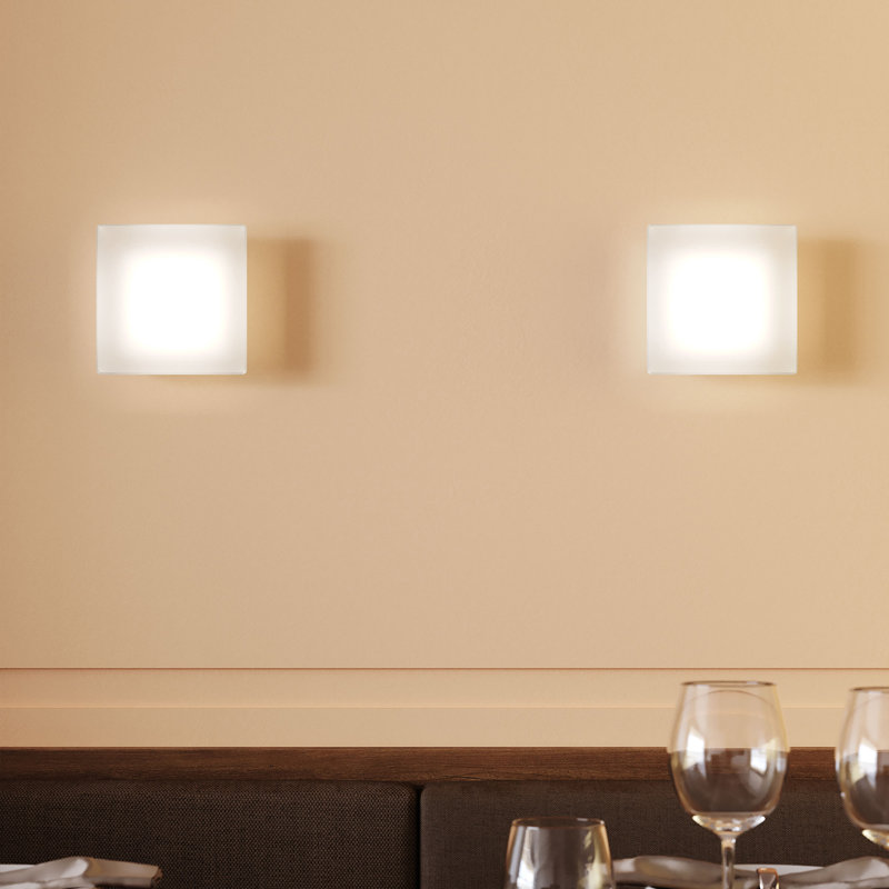Mist Aluminum LED Flush Mounted Sconce, Clear, Square
