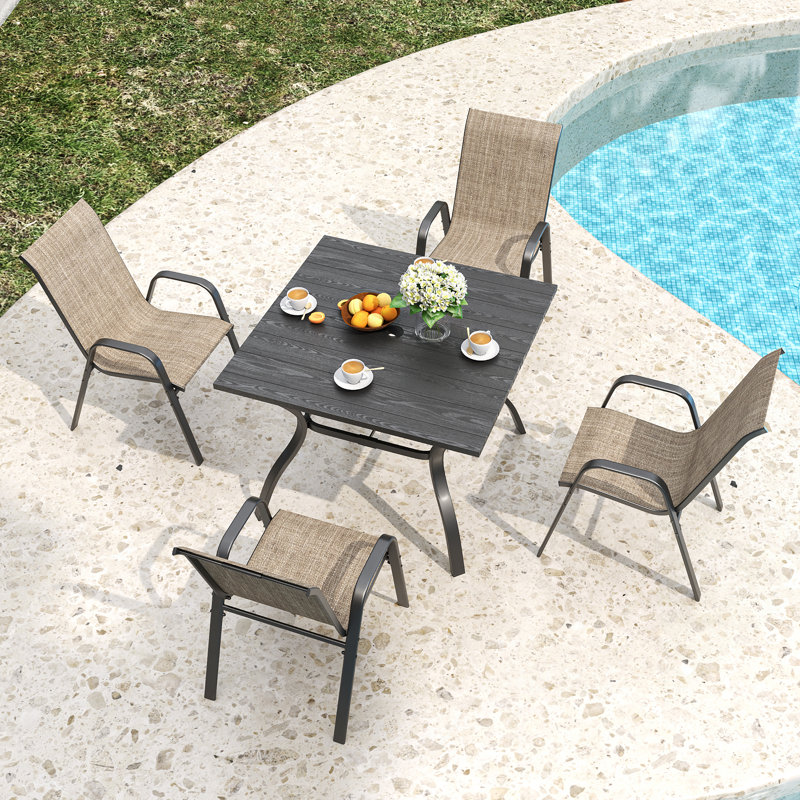 Chaises d'extérieur ergonomiques avec tissu Teslin imperméable et structure résistante à la rouille