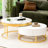Modern Round  Nesting Coffee Table with Drawers in White