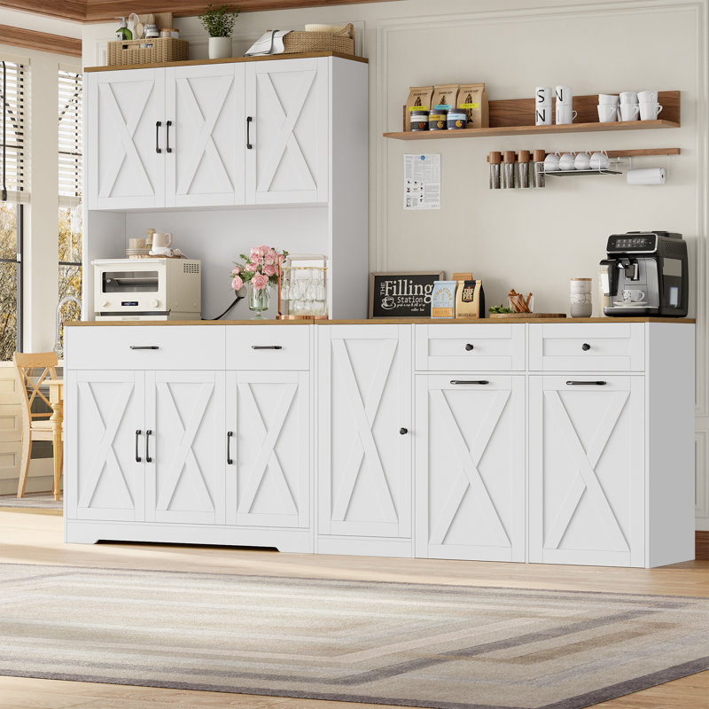 Armoire à poubelle coulissante, armoire de rangement autoportante, pour le salon de la cuisine, Blanc