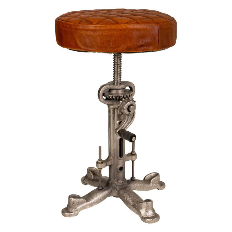 Upholstered Counter Stool with Metal Frame