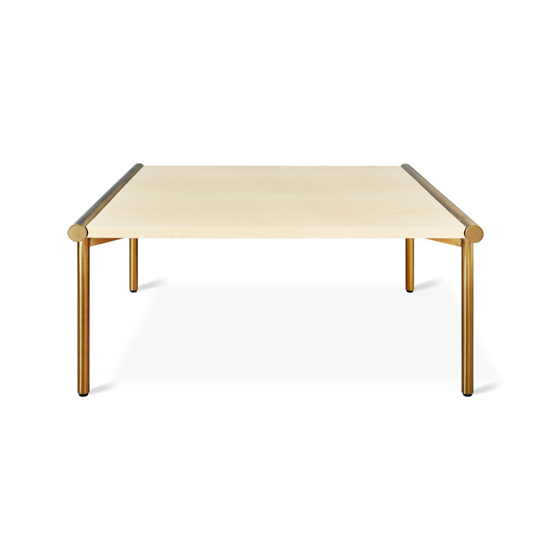 Manifold Coffee Table, Blonde Ash Top/Brass Base