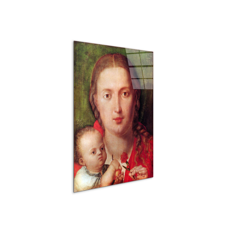 Mary with the carnation By Albrecht Dürer 80cm H X 60cm W CrystalArt Material Acrylic Glass Effect, Frameless Panel Lightweight Ready to Hang