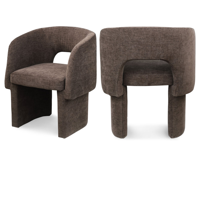 Emmet Fabric Dining Chair, Brown Chenille Fabric