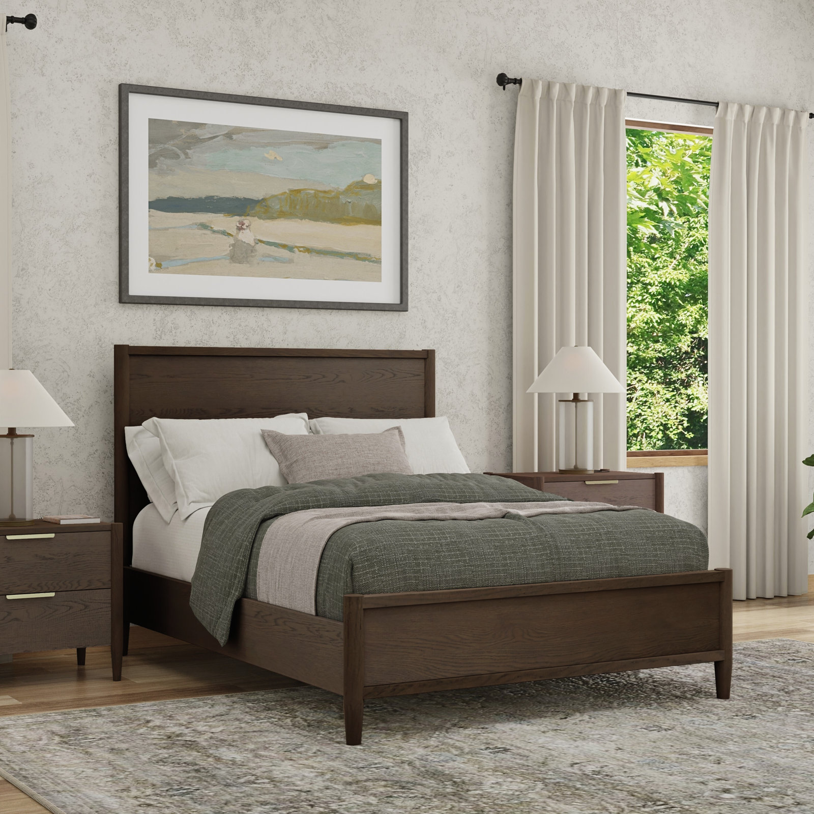 Reece Panel Bed, Full /Double, Walnut