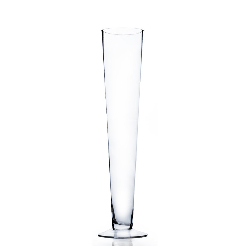 Vase en verre Pilsner, H 19,5 po x l 4 po x p 4 po