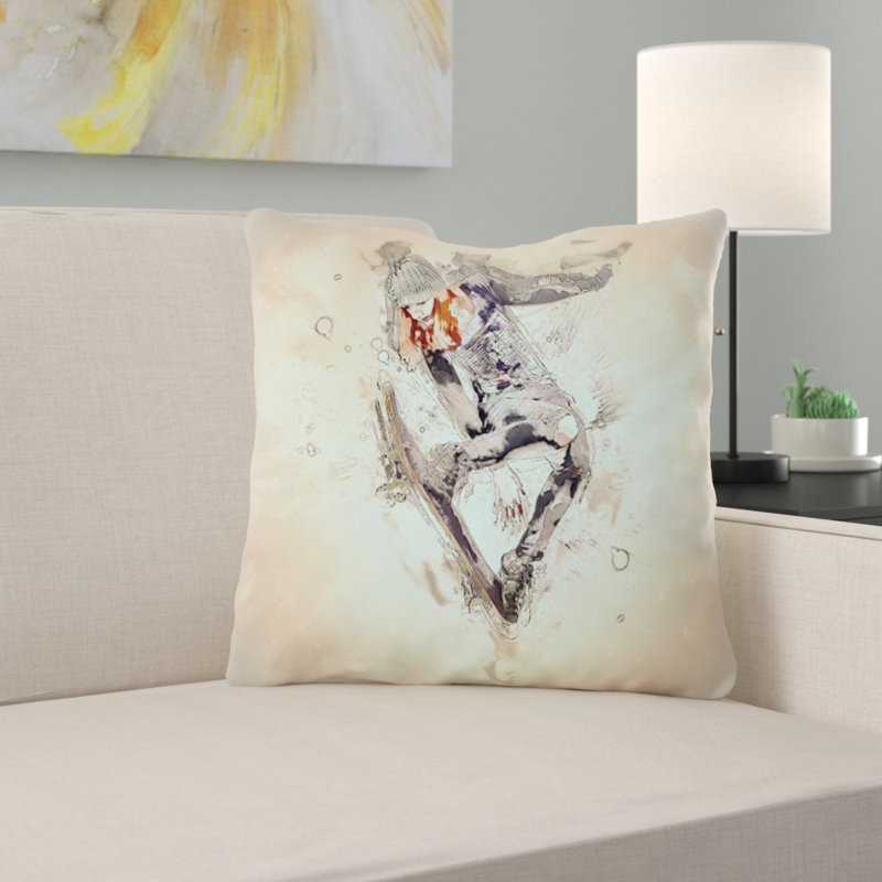 Coussin décoratif squelette, Intérieur, Microsuède
