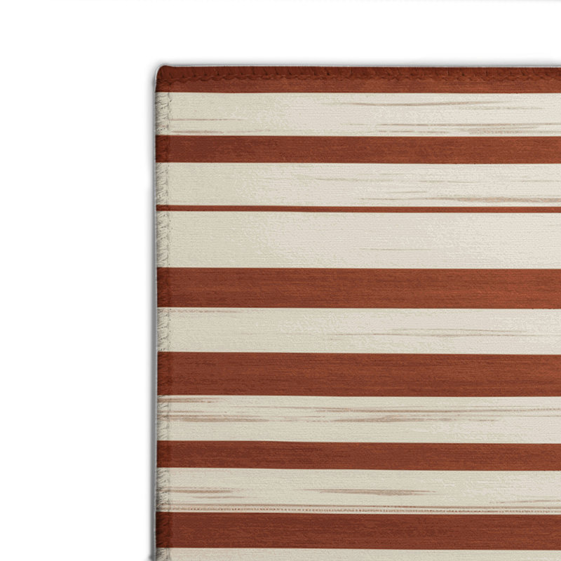 Tapis intérieur / extérieur beige HorizontalStripes, Rectangulaire 2 pi x 3 pi